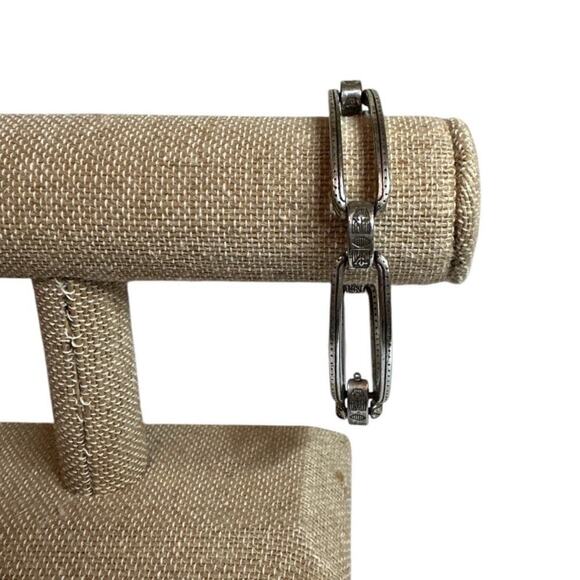 Brighton Large Engraved Links Silver Plated Bracelet 7.5” Long Chunky Jewelry - Picture 3 of 5